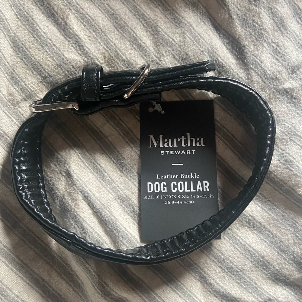 Martha Stewart Leather Buckle Dog Collar